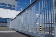 NATO AIR BASE TELESCOPIC CANTILEVER GATE; 12,0×3,0 m opening size; Coated with Thermal Spray Aluminium.